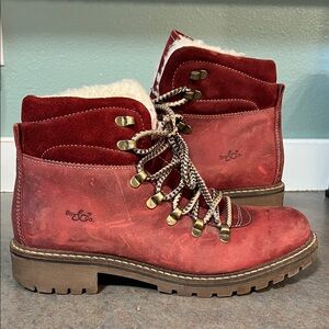 Women's Red Ankle Boots BOS AND CO